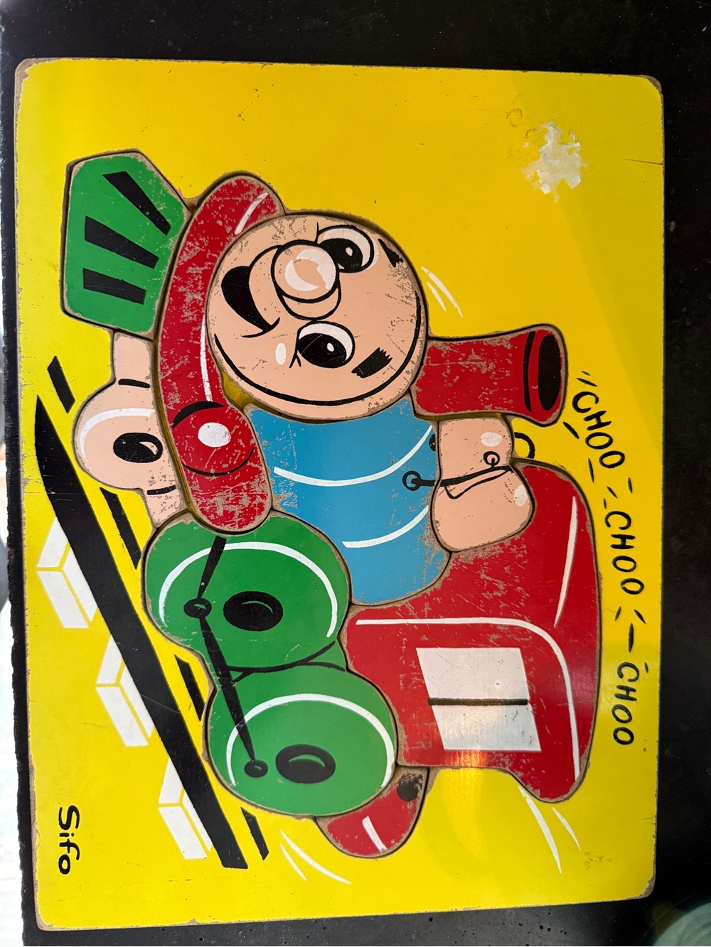 Sifo Vintage Red & Green Train Puzzle for Kids -